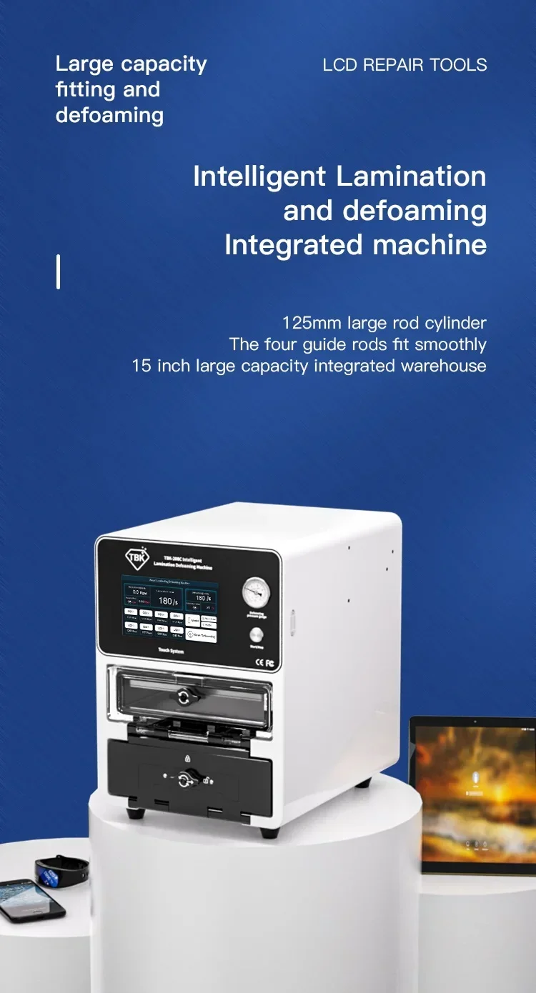 Bild 7: LY TBK 208C 15-Zoll-Touchscreen-Bedienfeld, Laminier- und Entschäumungsmaschine für Samsung IPhone, alles in einem gebogenen Bildschirm