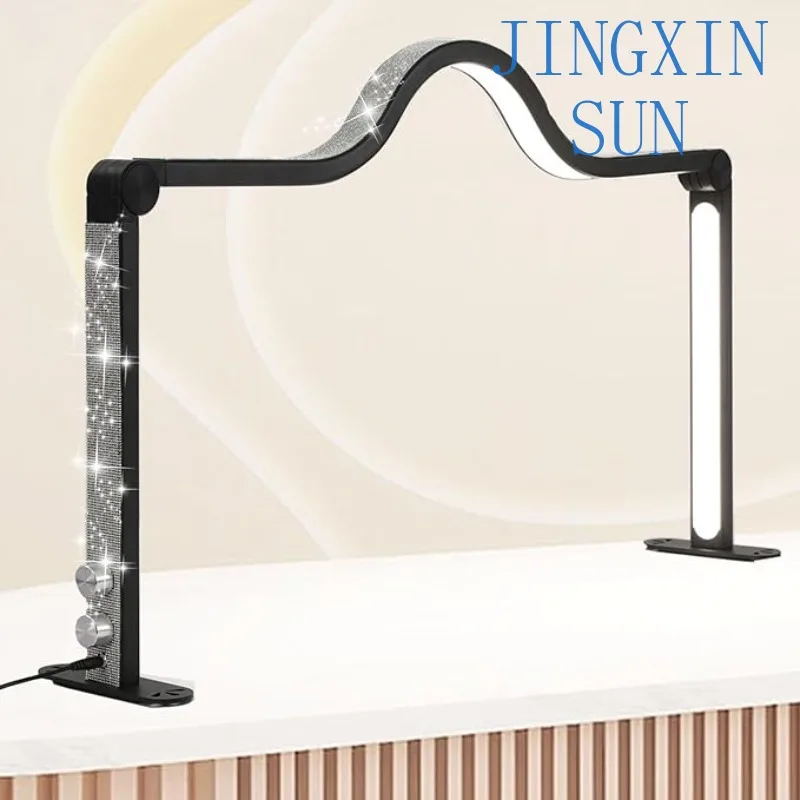 Tattoo Artists Eyebrow Ring Salon 3000-6000K LED Desk Light Arc Diamonds Foldable Beauty Nail Half Moon Lamp
