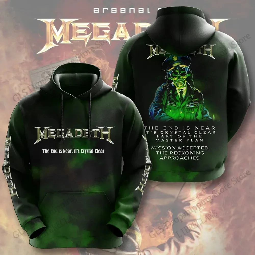 Unisex-Hoodie in hoher Qualität mit 3D-Design – im Retro-Stil der Rockband Megadeth – ein trendiges Sweatshirt für Herbst/Winter, ideal für Teenager. – Detail 15
