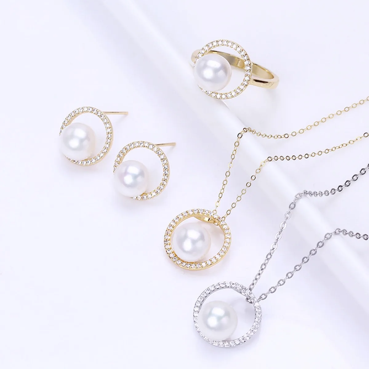 Women Brass 14K Gold Filled Real‑Gold‑Tone Concentric‑Circle Blank Setting Handmade Findings For DIY Pearl Ring Earring Pendant