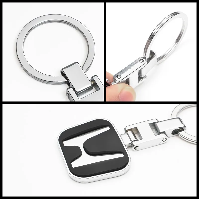 1 قطعة شعار السيارة المفاتيح حلقة رئيسية معدنية اكسسوارات لهوندا سيفيك أكورد جاز صالح CRV أوديسي مدينة الطيار Vezel Prelude Insig