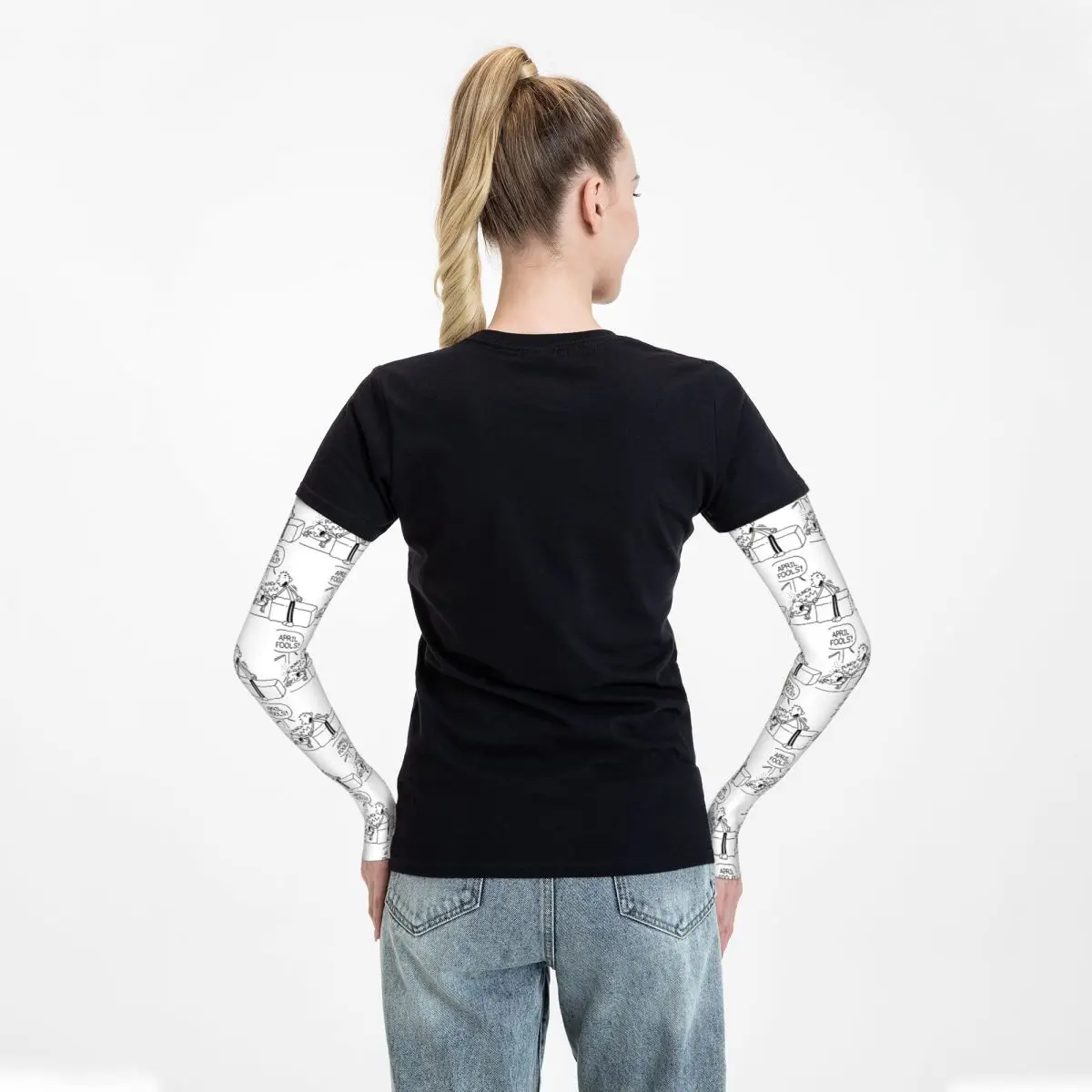 다이어리 오브 어 위미 키드 만우절 야외 팔토시 자외선 차단 커버 여름 아이스 실크 사이클링 타투 슬리브