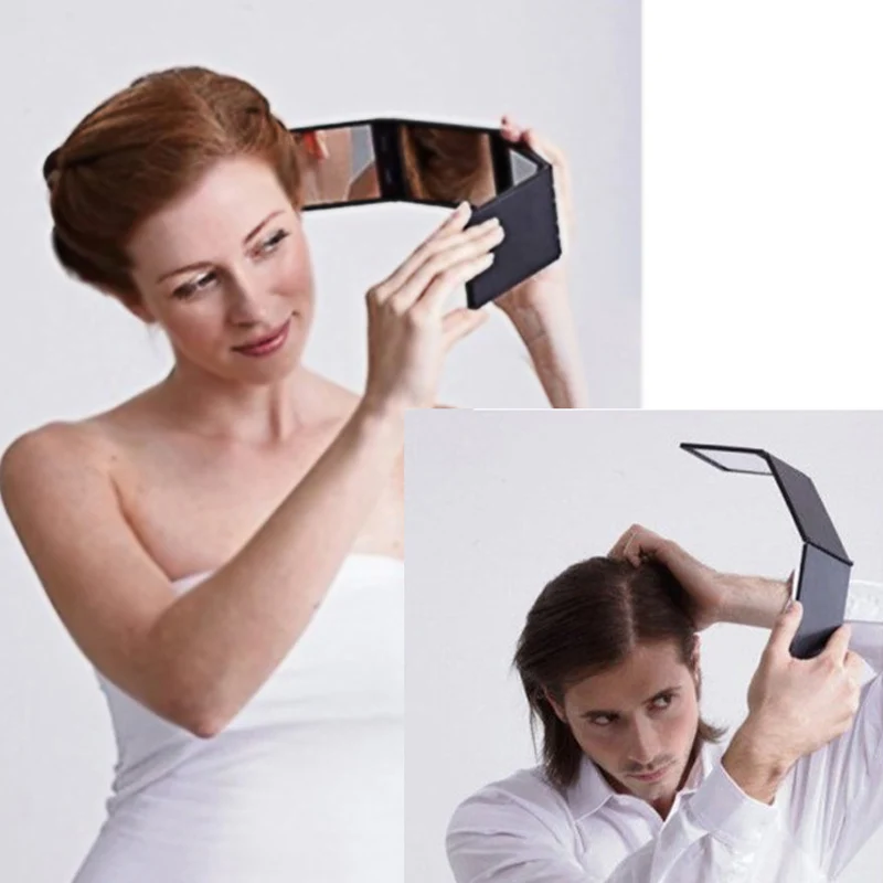 Foldable Mirror 360 No Dead Angle Mini Hair Folding Portable Makeup Mirror