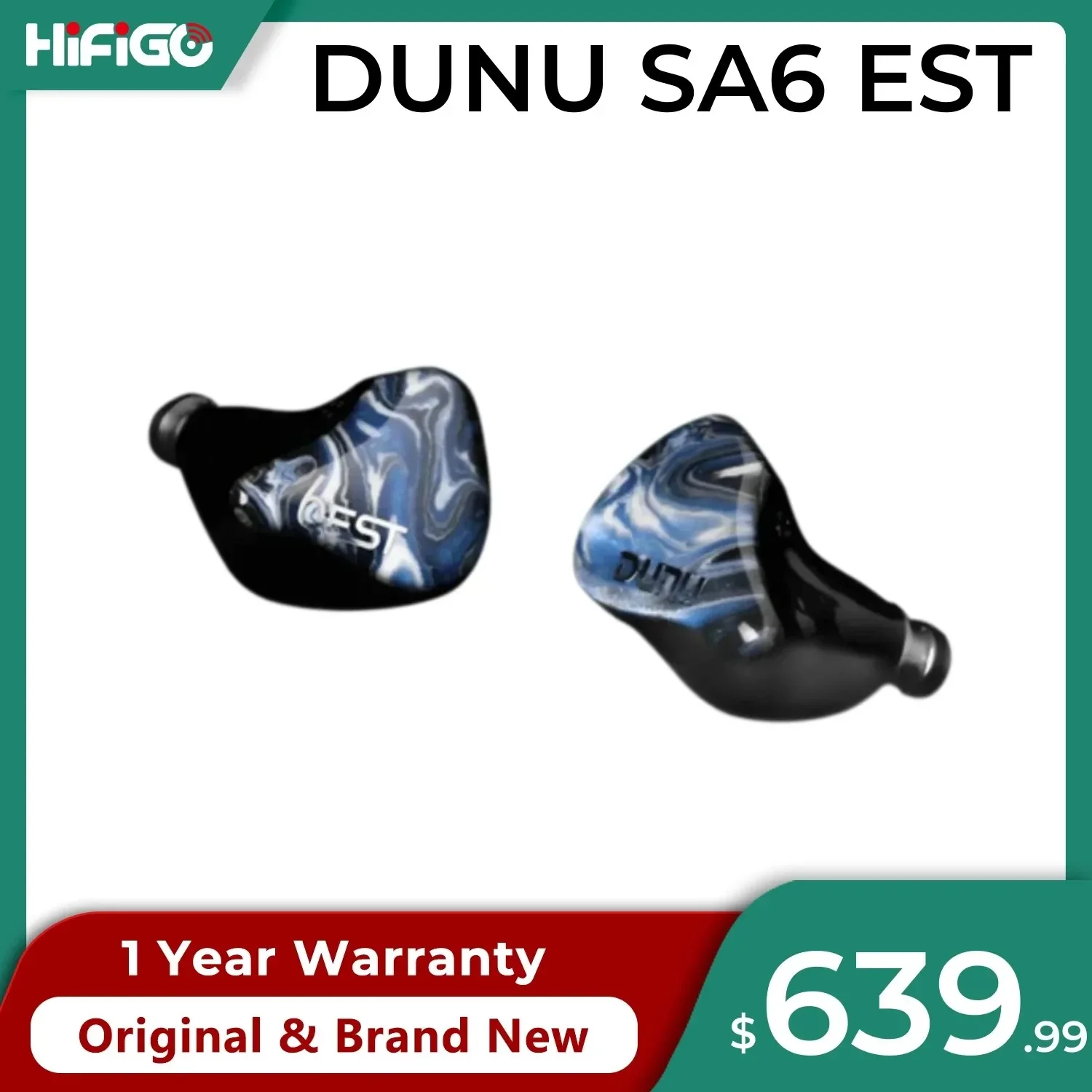 

DUNU SA6 EST / SA6EST 6BA+2EST Hybrid Drivers In-Ear Earphone with Hulk Pro Mini Stock Cable Q-Lock Plus Interchangeable Plug