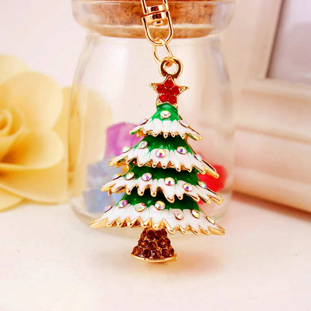 

2 Pcs Christmas Tree Keychain Jingle Bell Ornaments Pendant Keychains Xmas Decorations