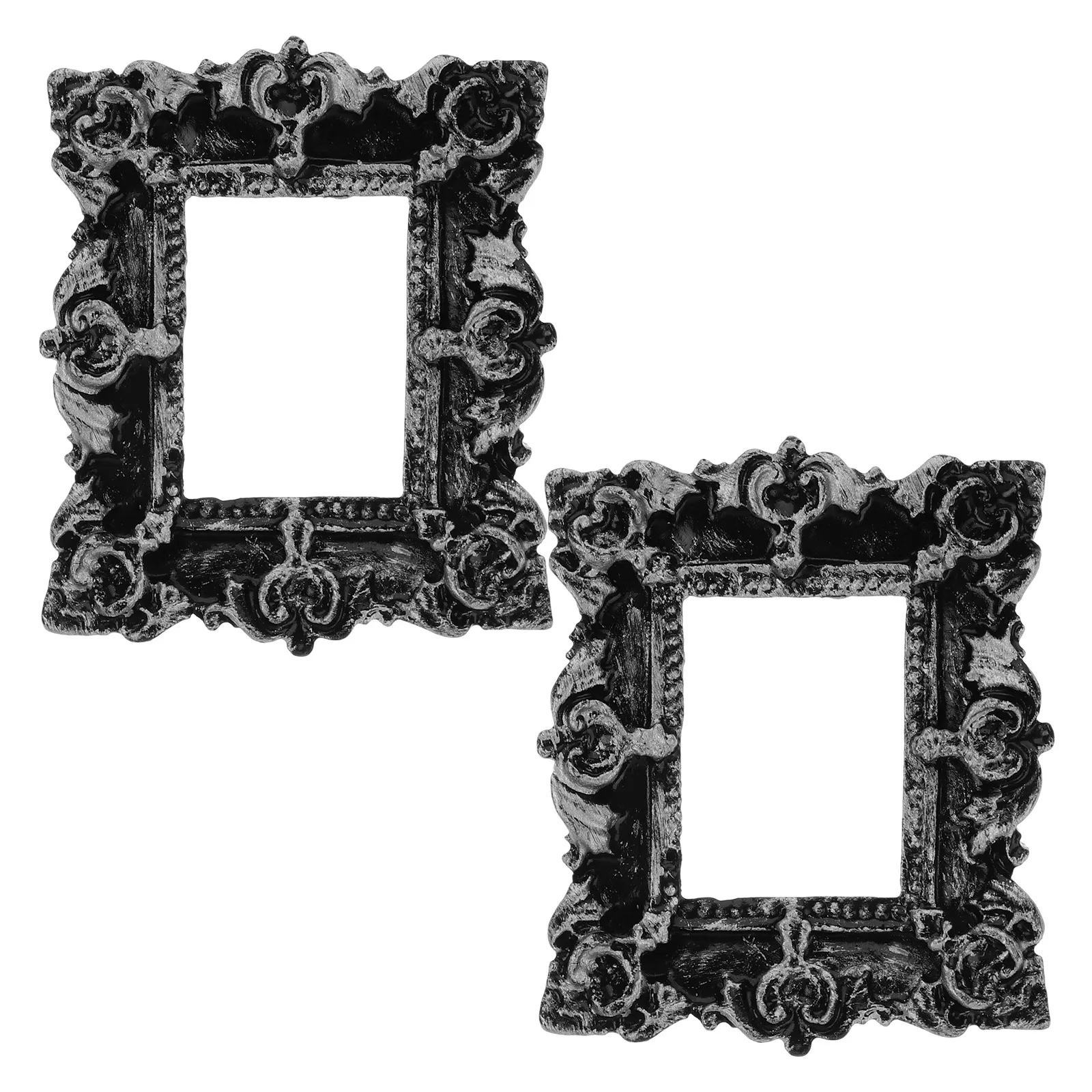 

2 Pcs Mini Photo Frame Decoration Retro Frames Vintage Props Miniature European Style