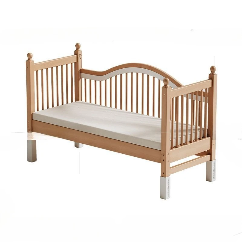 Beech splicing bed, solid wood splicing bed, lifting guardrail to widen the bedside