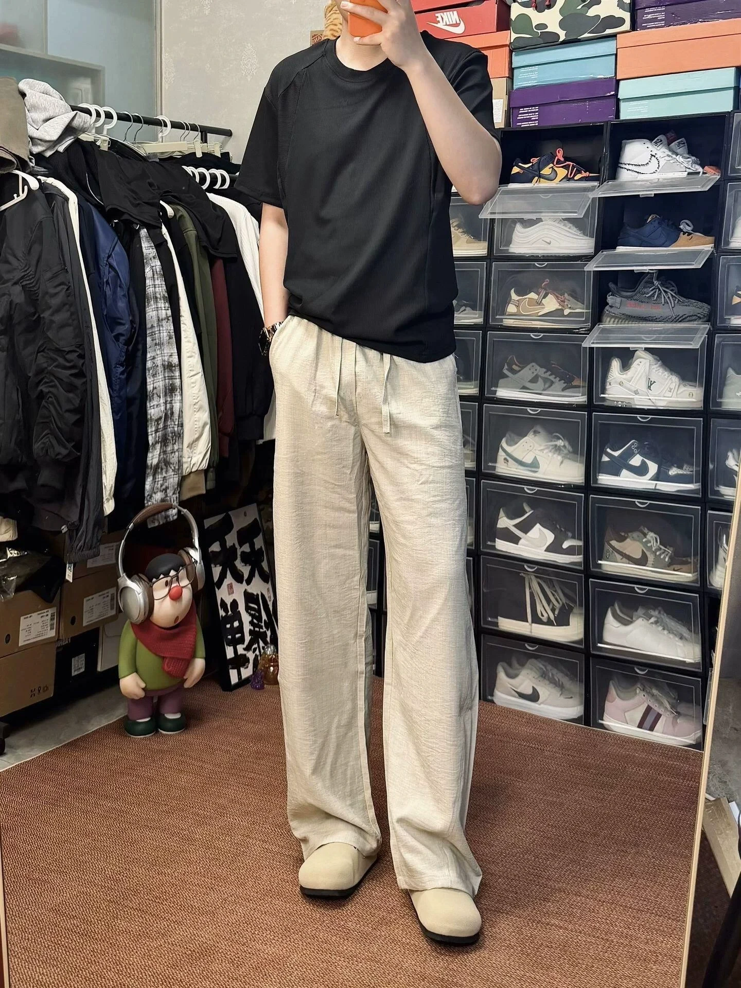 Lightweight Breathable Linen-Like Casual Pants Men's Loose Straight Leg Cotton Linen Summer Lightweight Loose Feeling Trousers