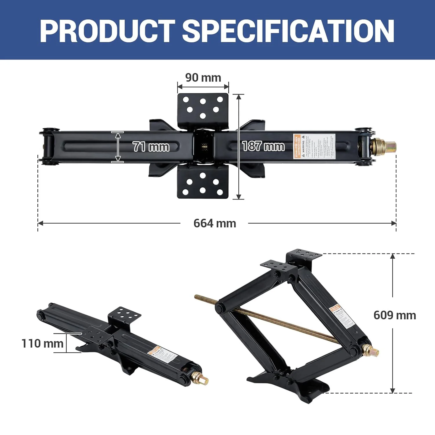 7500 رطل الثقيلة RV مقص جاك 4-24in/4-30in ارتفاع قابل للتعديل مقطورة معدات التخييم استقرار مع مقبض كرنك العالمي صالح
