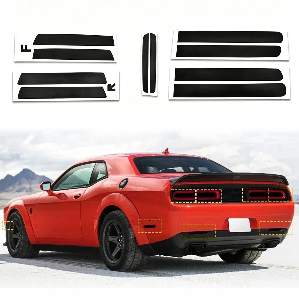 Smoked For 15-24 Dodge Challenger Accessories Taillight & Side Marker Tint Decal