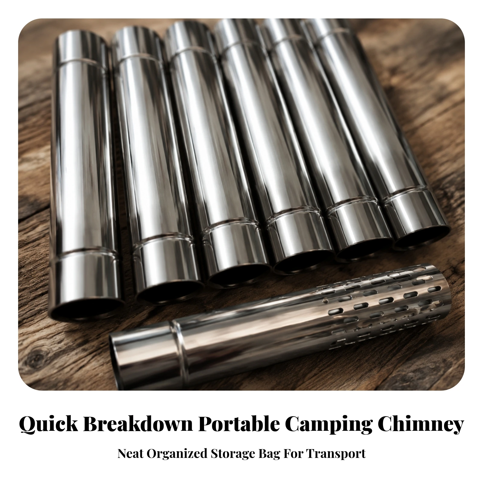 Chimney Pipe Kit with Ember-Arrestor Arrestor Detachable Heater Pipe Set with Storage Bag Hardware Long-Lasting for Campers
