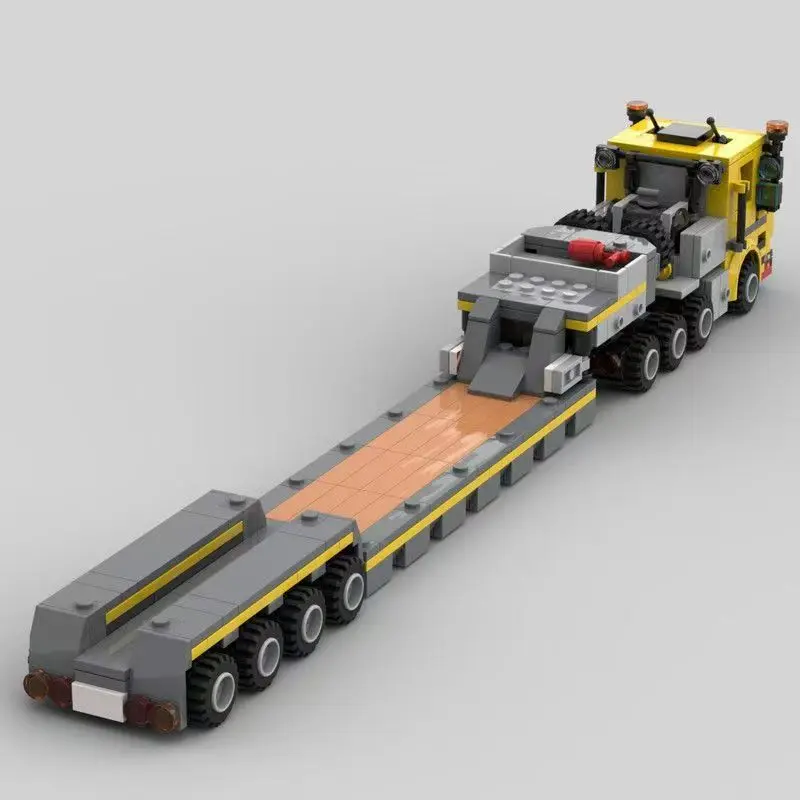 

MOC-192687 Сверхмощный грузовик с низким погрузчиком, набор строительных блоков с электронным сигналом, 528 шт., рождественский подарок для детей