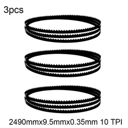 2490mm Bandsaw Blades 2490mmx9.5mmx0.35mm 10 TPI for Metabo Makit Dewalt Wood Cutting 3pcs