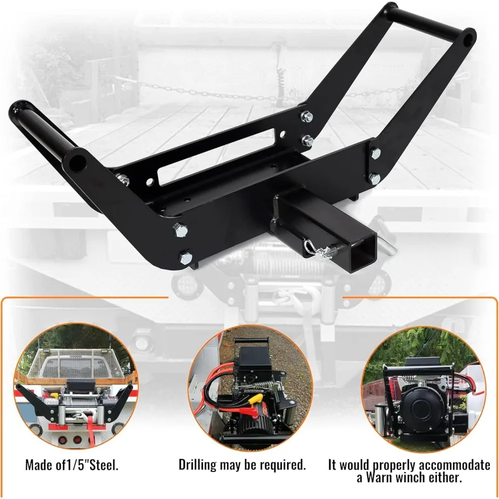 

13,000 Lb Capacity Winch Mounting Hitch Receiver Recovery Winches Foldable