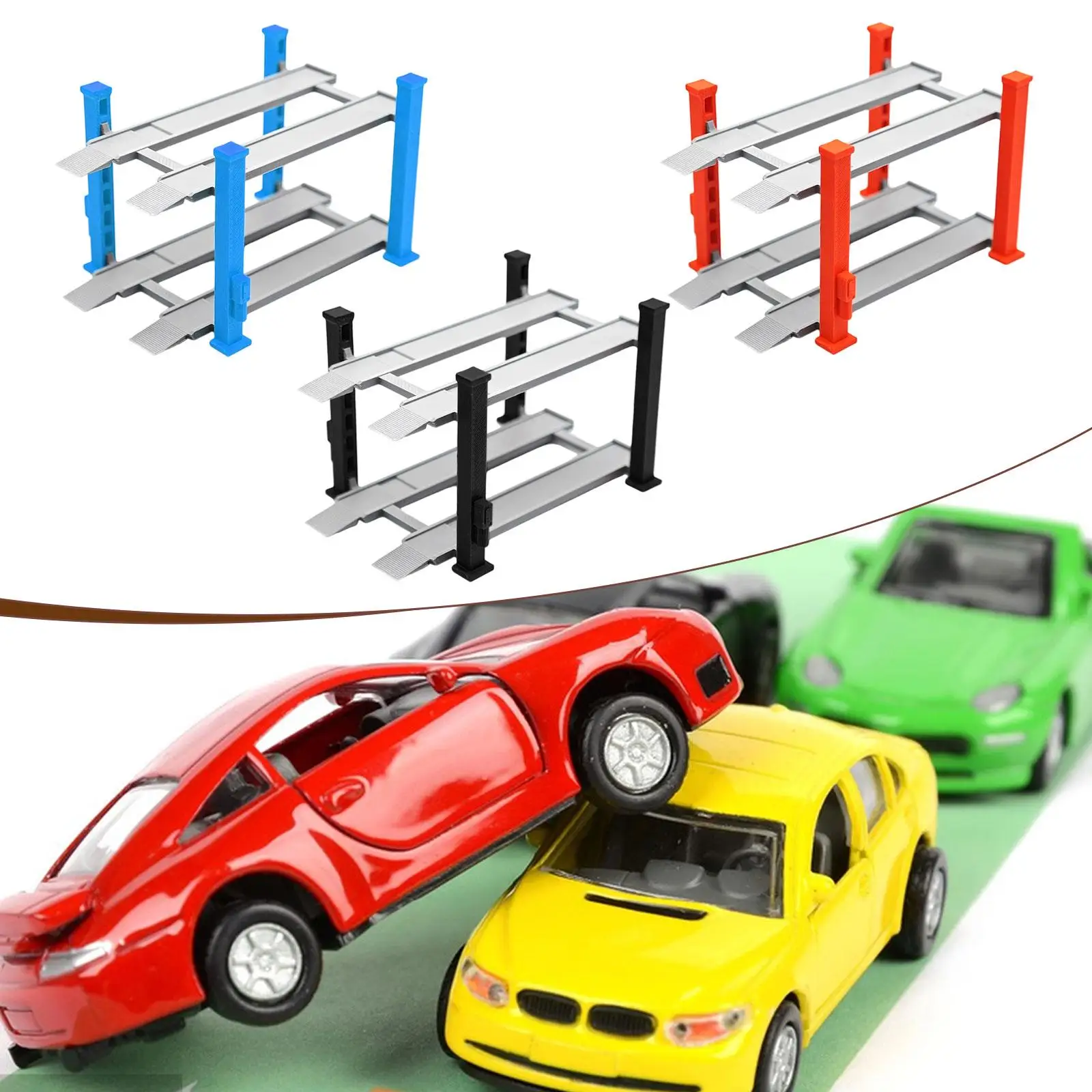 1/64 Diorama Car Display Case Diecast Car Garage Resin Ornament Layout Alloy Car Model Toy Display Stand for Hot Wheels