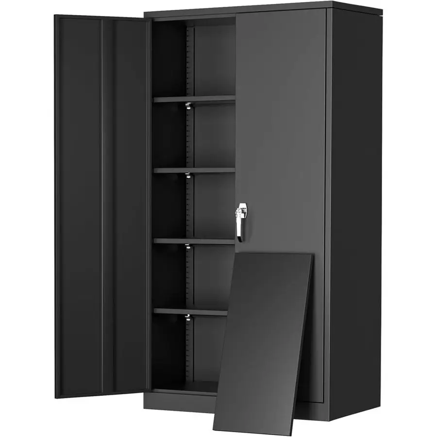 

Metal Cabinet with Lock,72 Metal Storage Cabinet with 2 Doors and Adjustable 4 Shelves, Locking Cabinet for Home Office, Garage3
