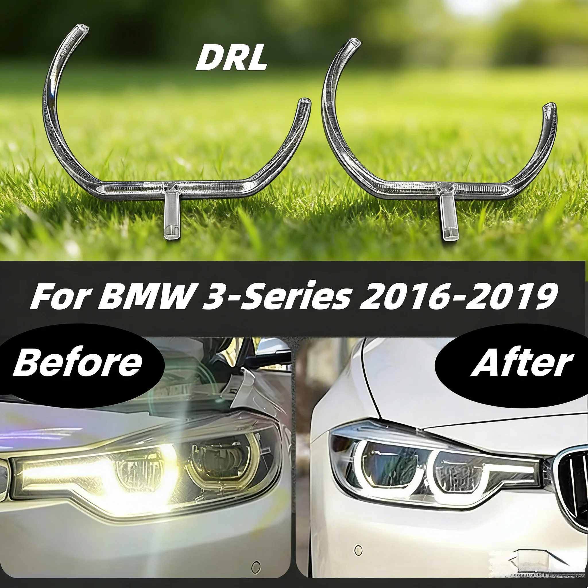 

For BMW 3 Series F35 2016 2017 2018 LED Headlight Tubes DRL Daytime Running Lights Guide Plate Car Accessories