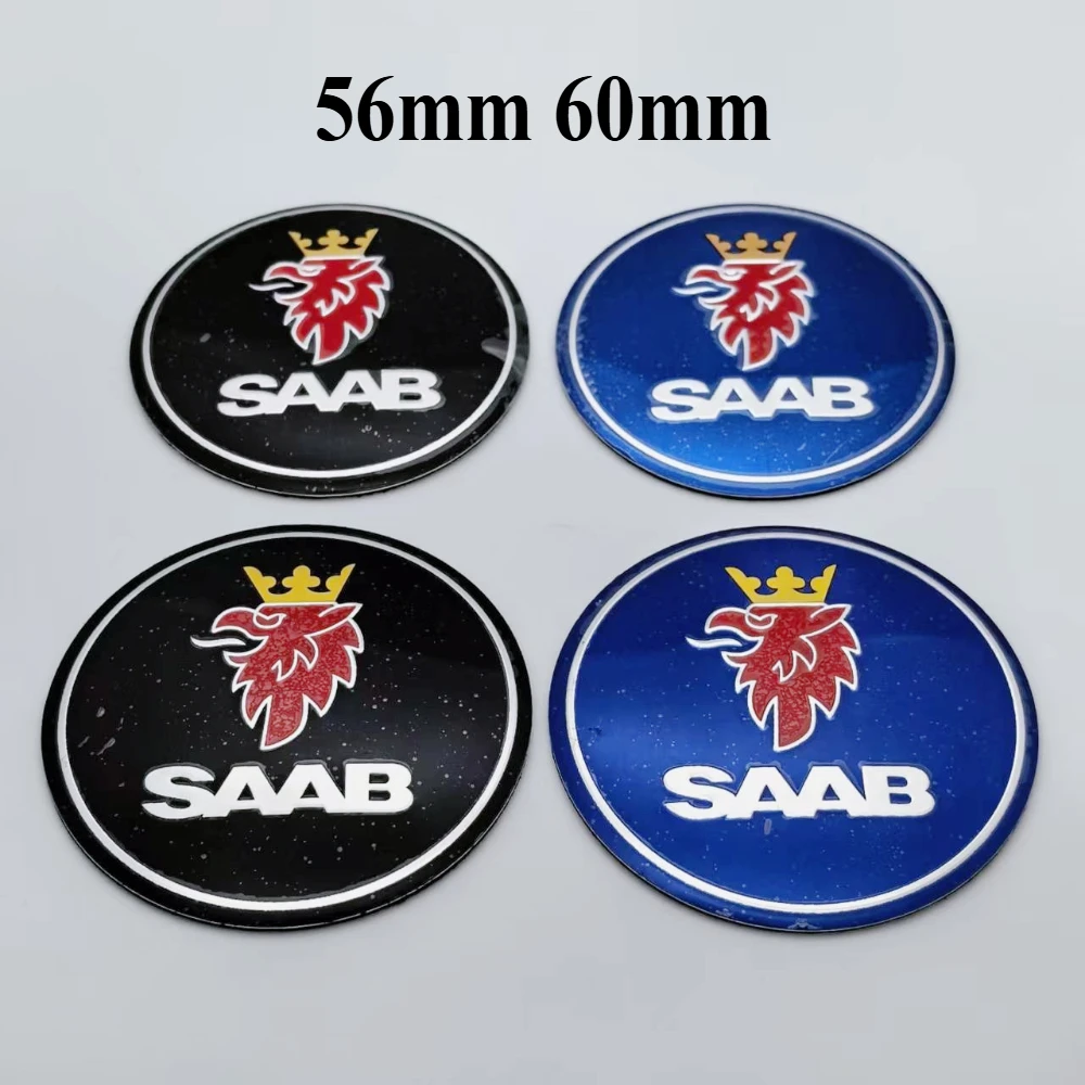 

4pcs 56mm 60mm SAAB Logo Emblem Car Stickers Accessories for SAAB 93 95 Car Wheel Center Caps Wheels Rim Hub Cover Badge Replace
