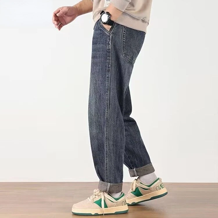 

Summer Baggy Boyfriend Harajuku Casual Hip Hop Male Cargo Denim Classic Stylish Designer Jogger Cowboy Jeans Pants 2023 E84