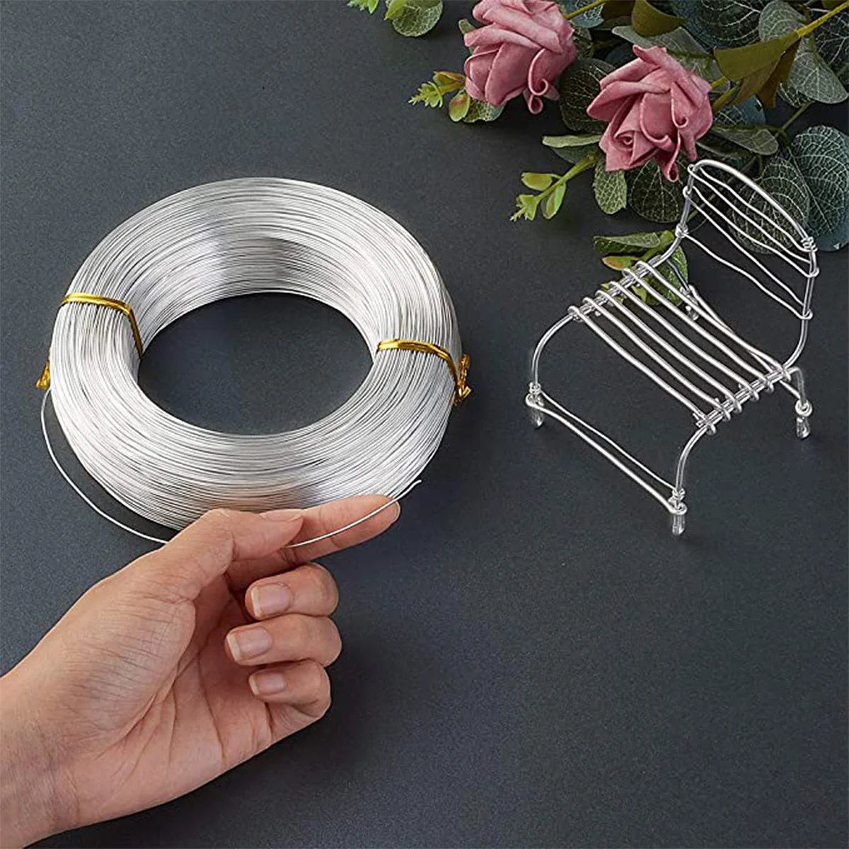 

5 Roll Aluminum Wire 1mm Durable Flexible Soft Rustproof Silver 10m Per Roll DIY Jewelry Making Craft Bonsai Money Tree
