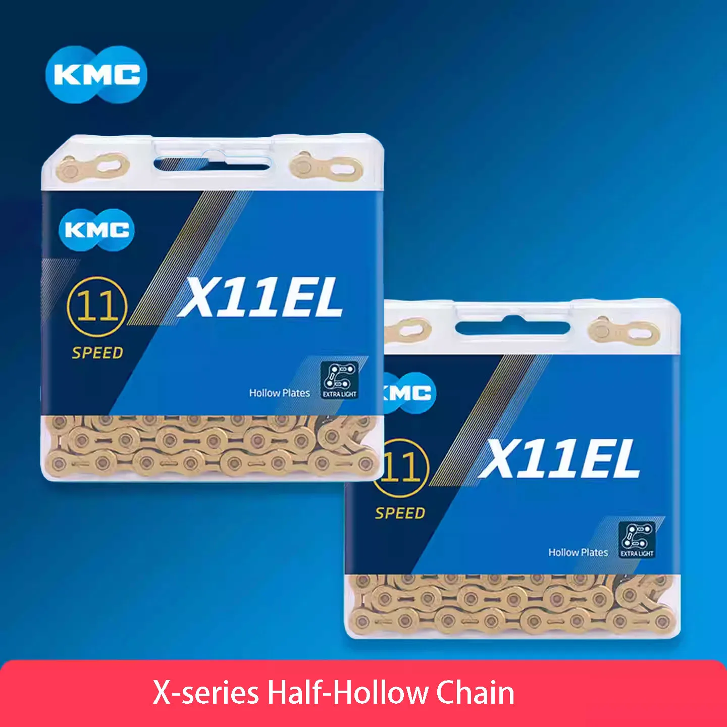 

KMC X11EL\X12EL Speed Lightweight Semi-hollow Bicycle Chain Training-grade Chain Ultra-lightweight Design