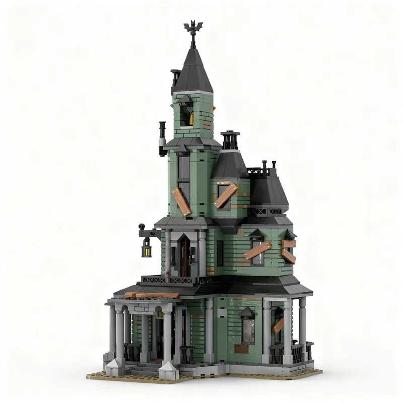 1445개 MOC 유령의 집 창작자 3 1 모델 블록 장난감 크리스마스 선물 건축 창의적 DIY 아이디어 브릭 교육용