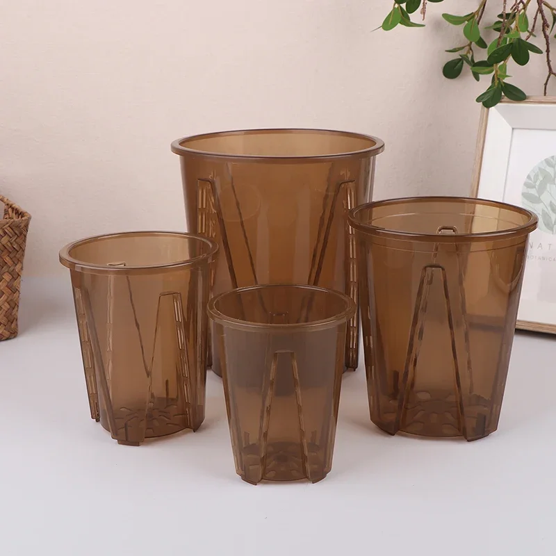 Plastic Orchid Root Control Pots With Holes Transparent Flower Pot Phalaenopsis Orchid Cattleya Planting With Stomata