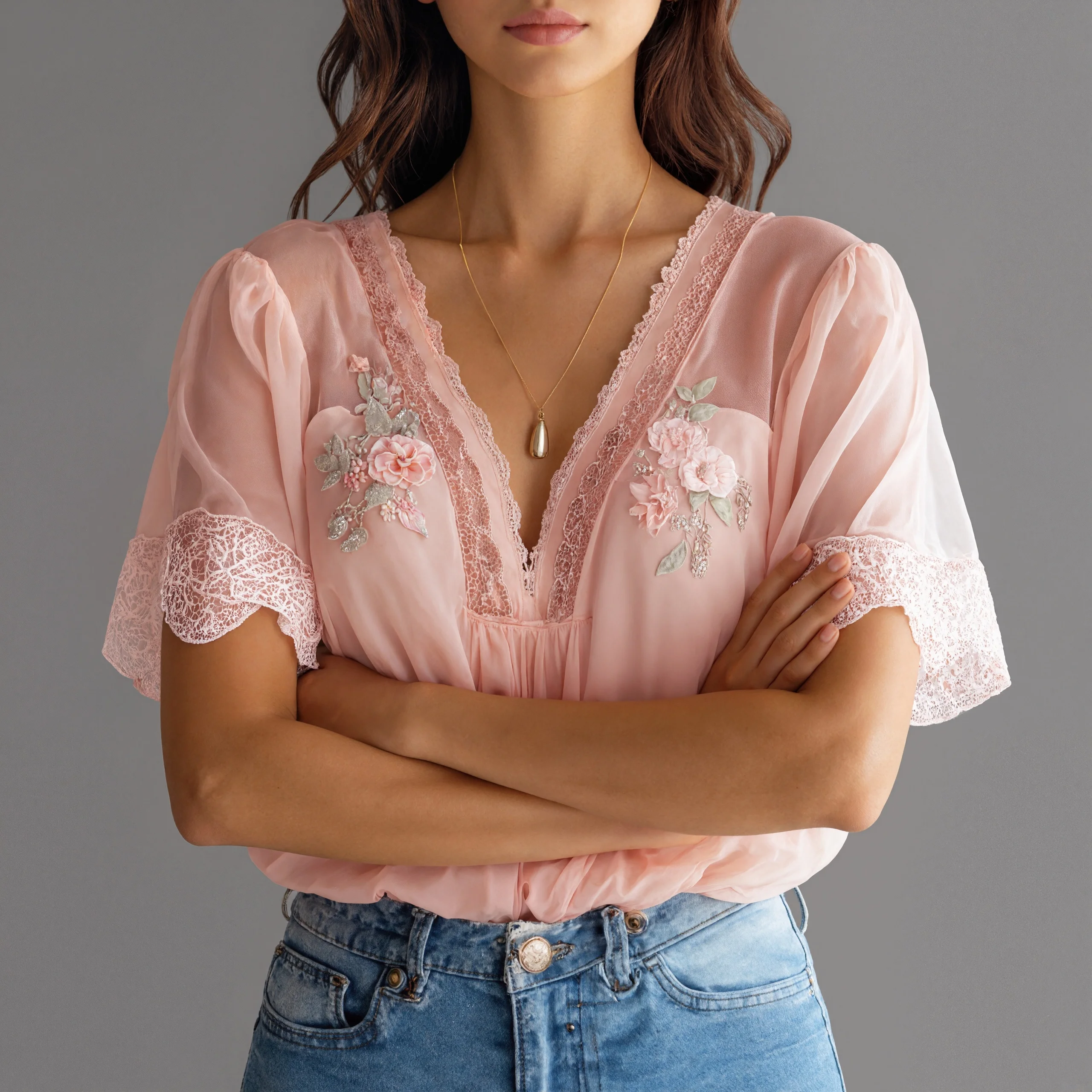 

Short Sleeves Boho Blouse Women Casual Embroidery Floral Pattern Lace V Neck Women Blouse Tops Summer Bohemian Clothes 2025