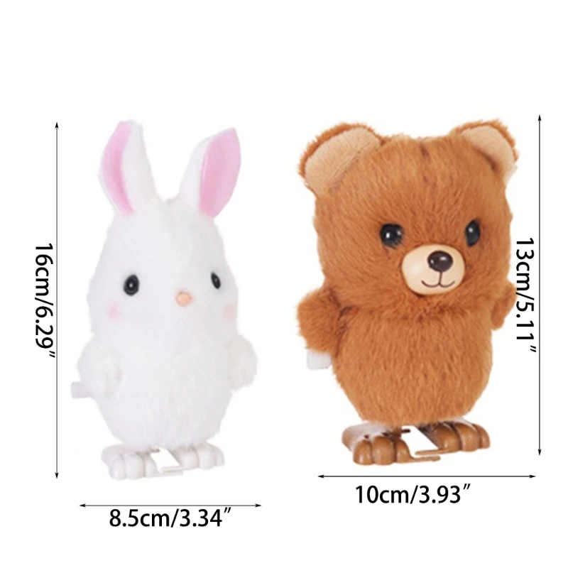 Brinquedo corda urso coelho animal para crianças presente brinquedo pré-escolar para meninos meninas