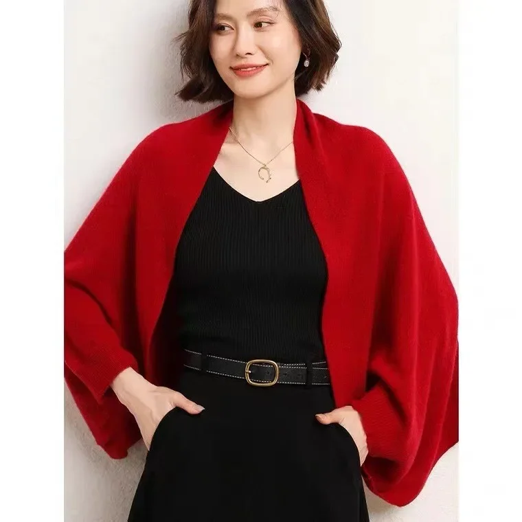 

New 100% Wool Shawl Women's Autumn Cardigan Fashion Warm Shoulder Wrap Ladies Scarf Dropship