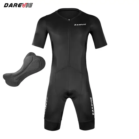 DAREVIE Men's Cycling Jumpsuit Training Level Men's Cycling Clothing 7.5CM Anti-Slip Leg Gripper Man Cycling Suit Slim Fit