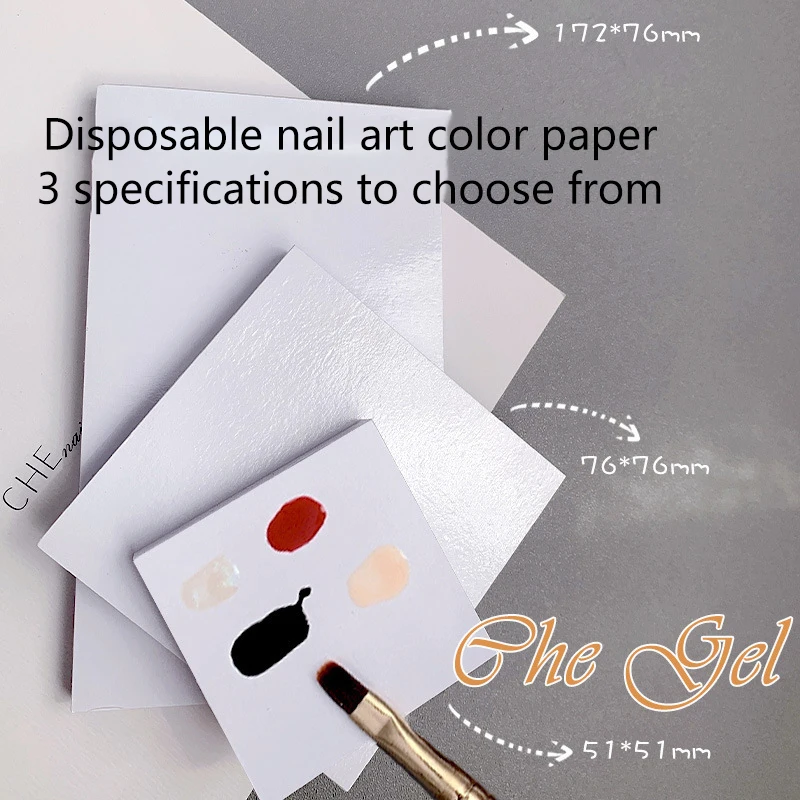 

50pcs Disposable Tinting Glue Paper Tearable Nail Toning Palettes Nail Polish Color Mixing Tray Waterproof Paper Display Board