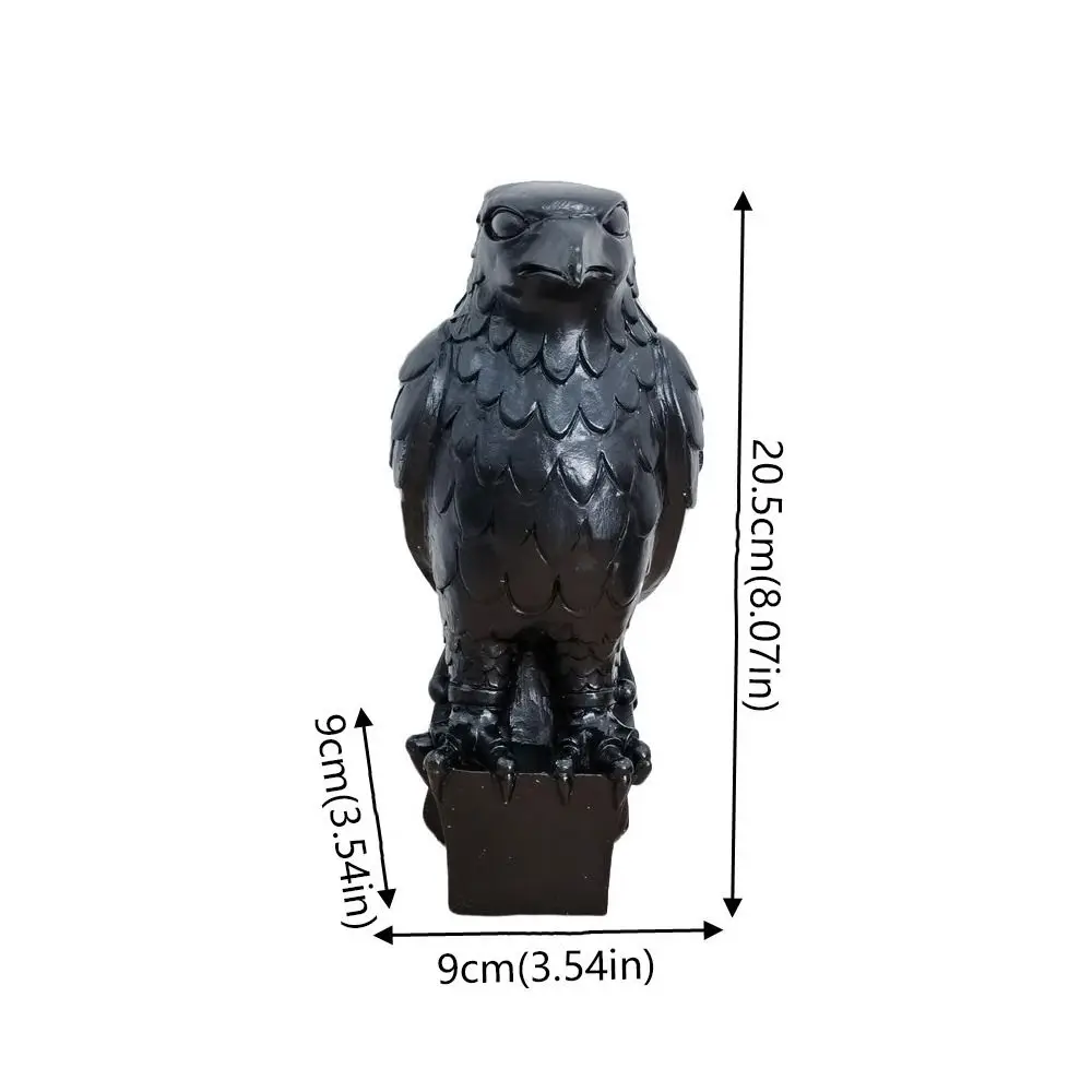 Retro Black Eagle Statue Realistic Resin Crafts Hawk Desk Ornament Handmade Exquisite Falcon Statue Home Office Garden Decor view 6