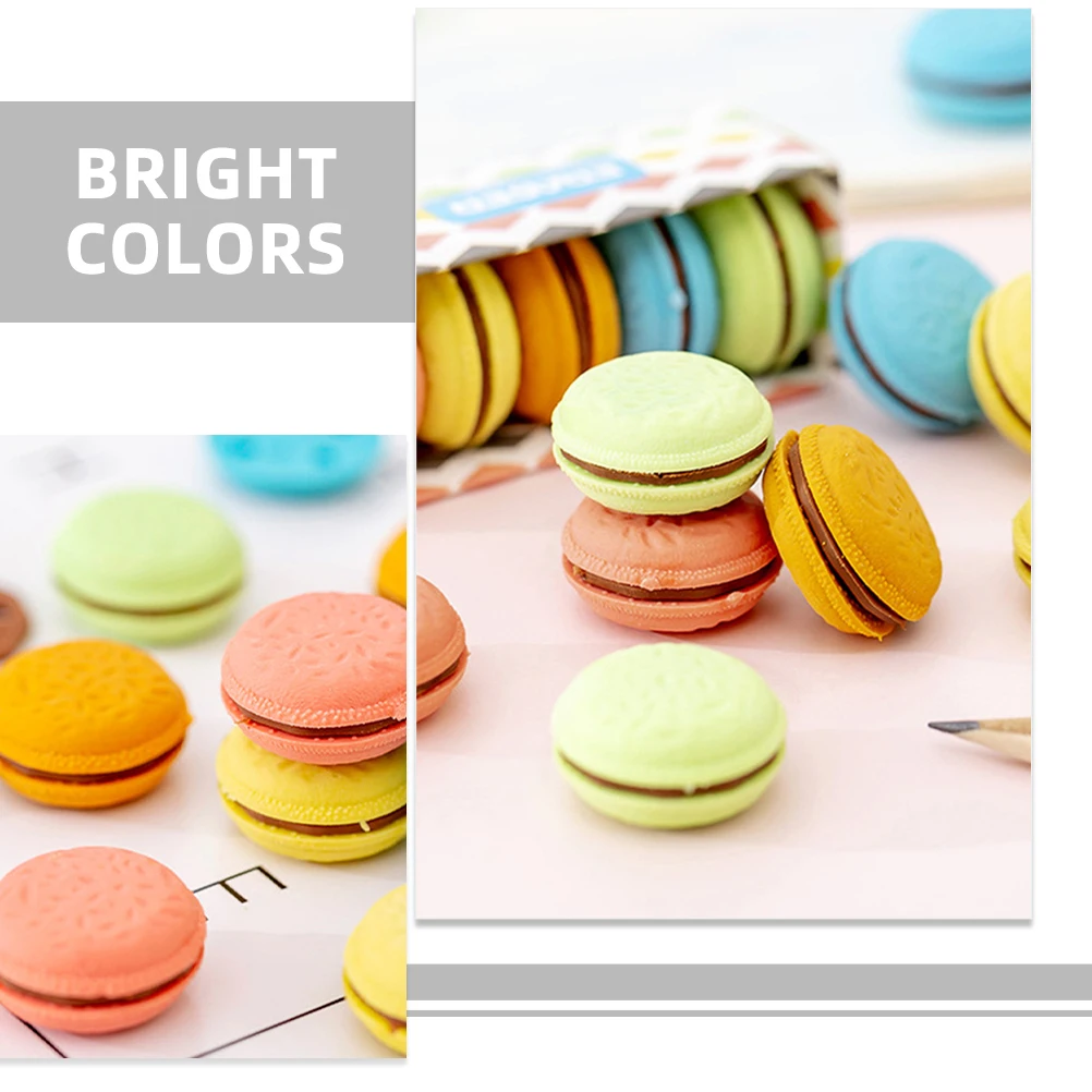 

Macaron Erasers For Students Bulk Boxes Mini Rubber Cute Eraser Cute Kawaii for Kids Students Bulk Studying School