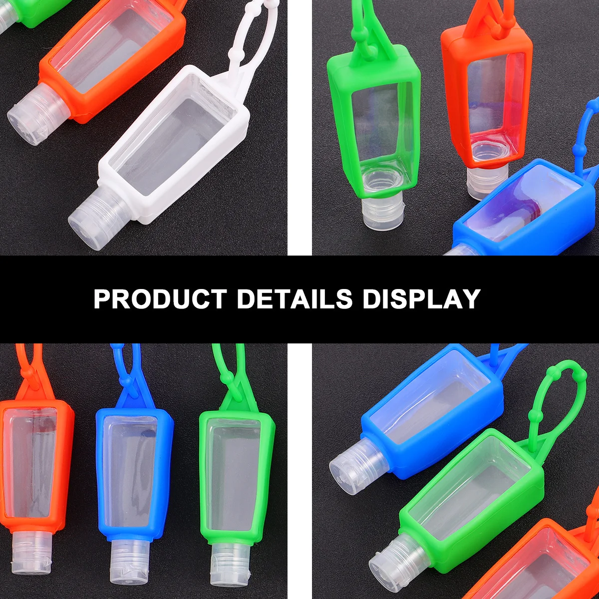 

4Pcs Hand Bottles Plastic with Silicone Sleeve Leak Proof Lightweight Travel Liquid Containers Portable Containers