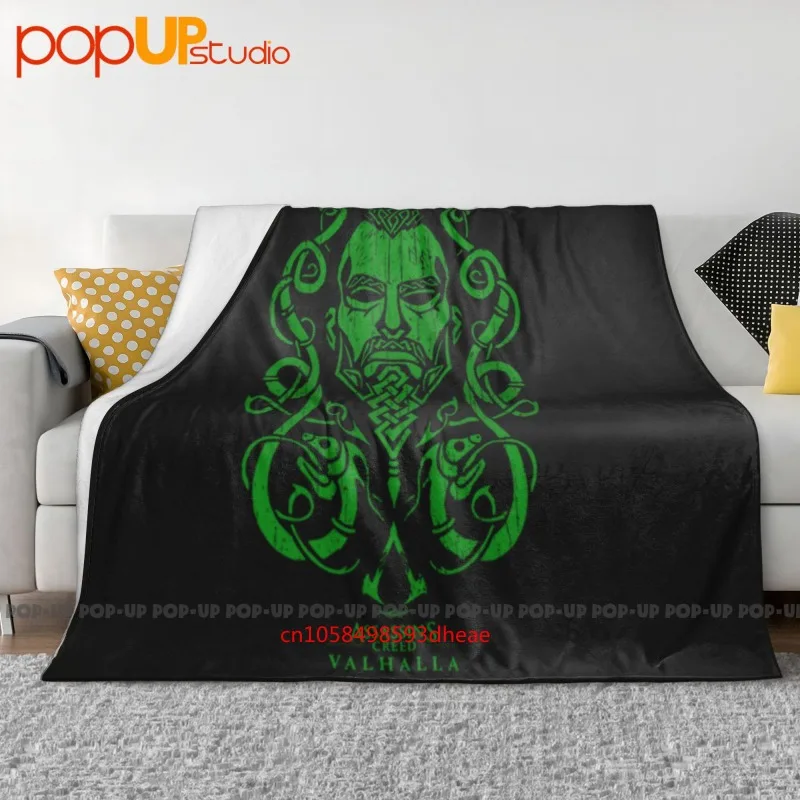 Assasins Creed Valhalla Logo verde Manta ultrasuave Edredón Funda de sofá de invierno Fundas de cama
