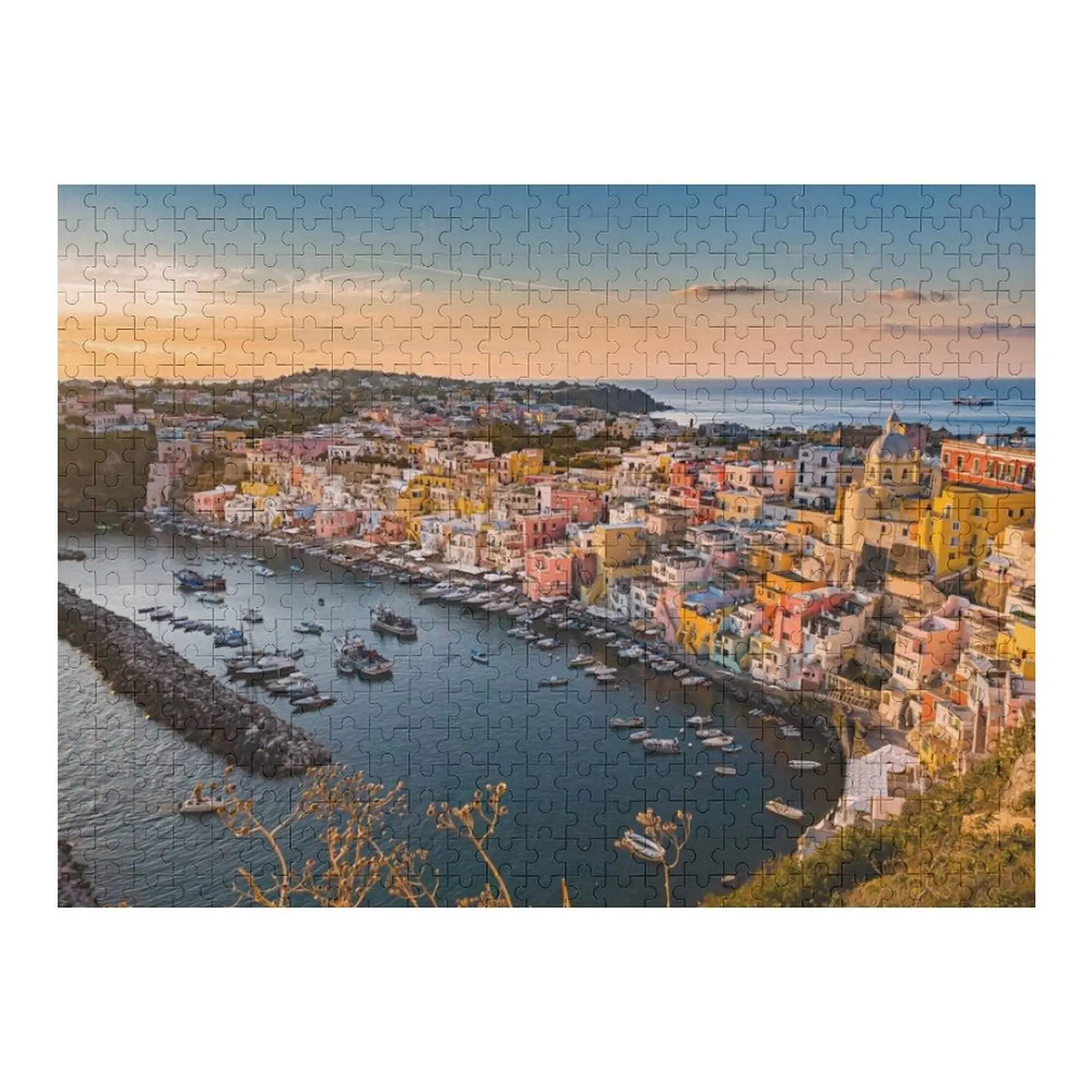

Sunset over Procida island, Italy 1 Jigsaw Puzzle Custom Wood Personalised Name Puzzle