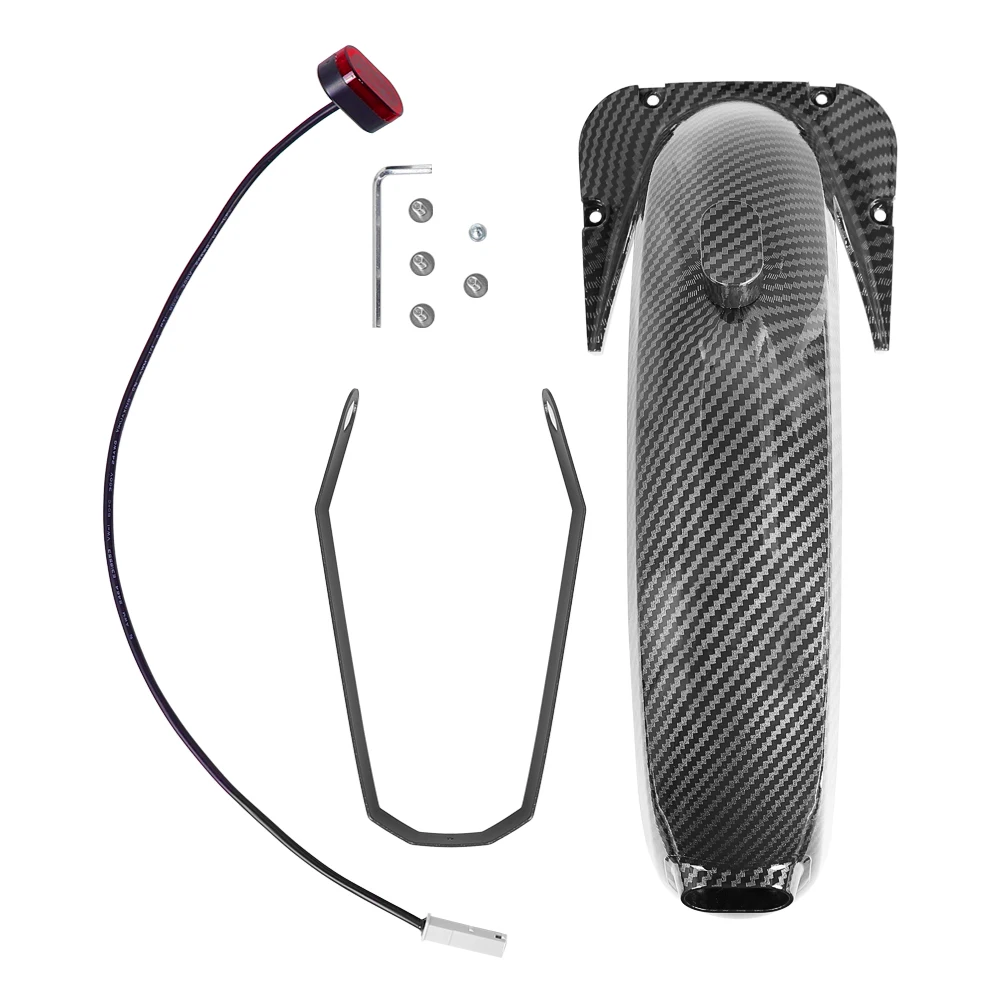 Vorne Hinten Kotflügel Zubehör Kit Für Ninebot Max G30 Elektrische Roller Carbon Fiber Fender Flügel Mit Bremslicht Teil – Detail 22