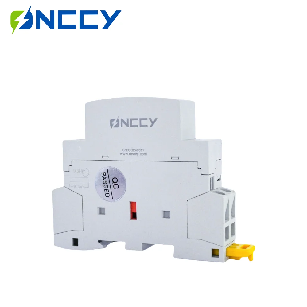 ONCCY Din السكك الحديدية قواطع منزلية التيار المتناوب 220 فولت 230 فولت 1P 16A 20A 25A 1NO1NC 50/60 هرتز وحدات المقاولين النوع التلقائي