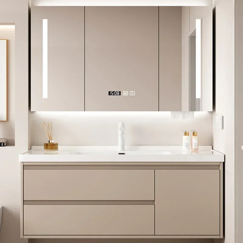 

Стиральная рука Мебель для ванной комнаты Домашняя подставка Полный набор умывальников Душ Современный шкаф Полный роскошный уведомительный значение