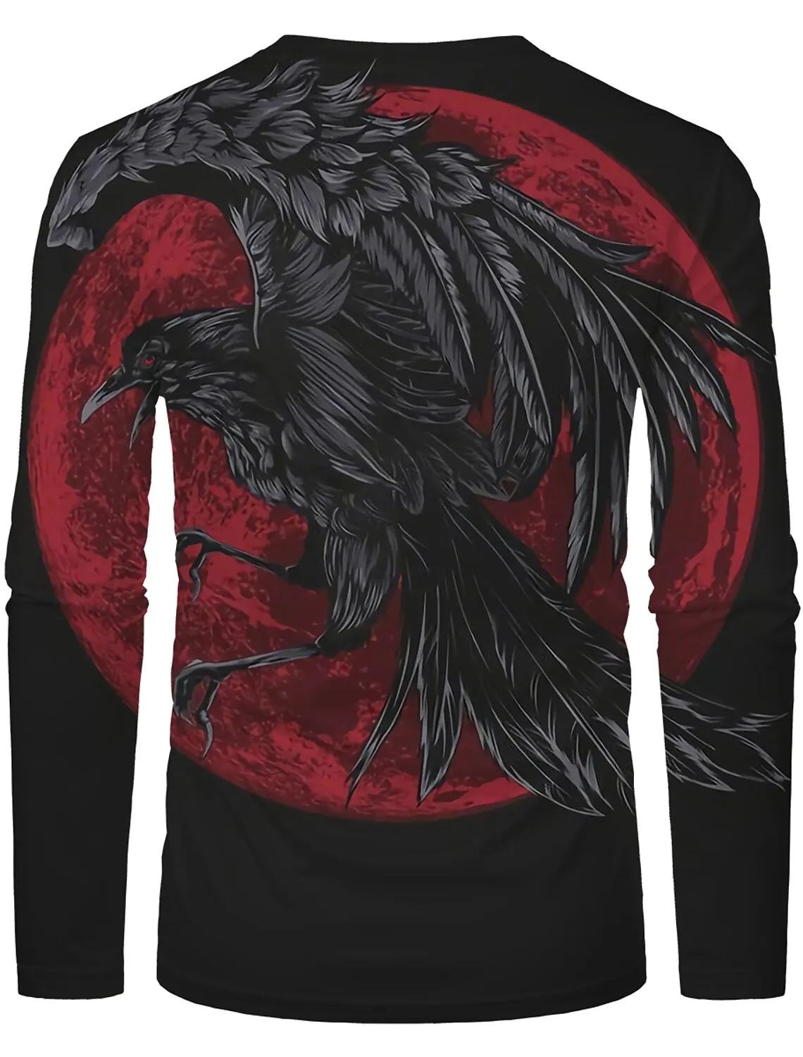 Vintage Men\'s Long-Sleeved Eagle Print 3D Printed Outdoor Street Long-Sleeved Sports Fashion Long-Sleeved Casual Oversized Top