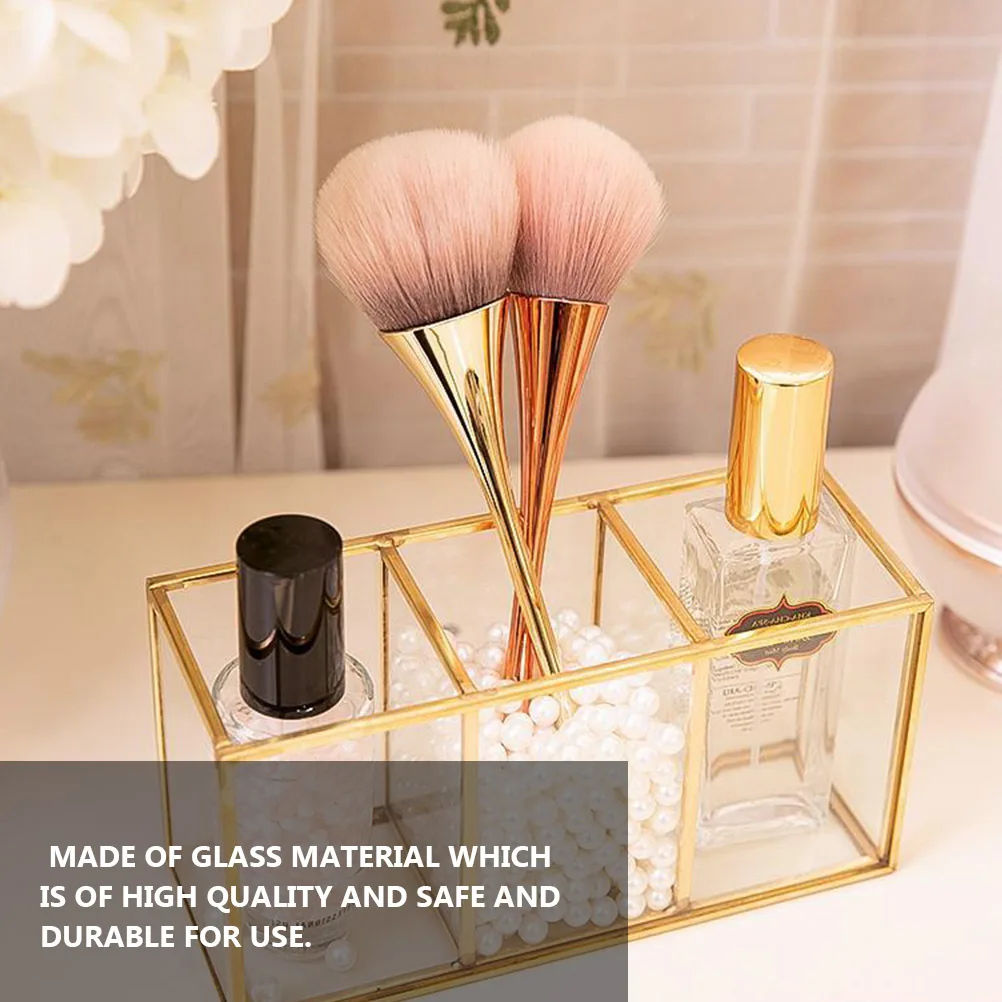 

Makeup Vanity Organizer Nail Brush Container Transparent Household Storage Case