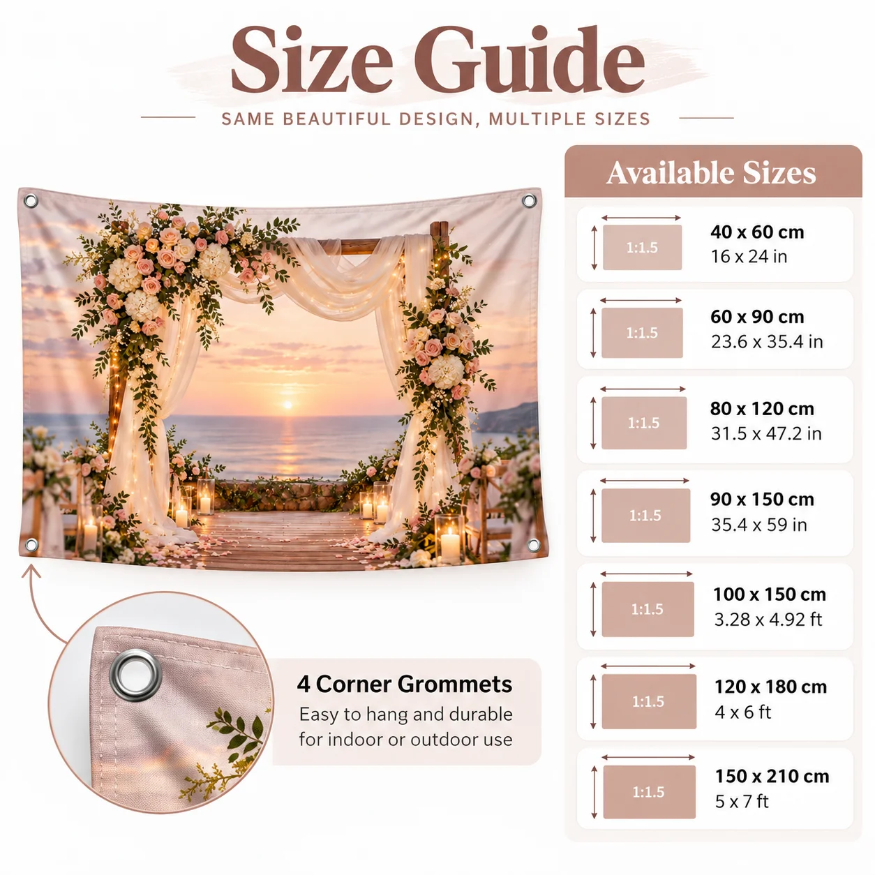 Custom Photo Backdrop Personalized Backdrop Banner Polyester with 4 Corner Grommets for Birthday Wedding Party Photo Booth Decor