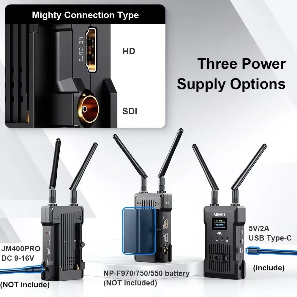 4K Wireless Transmission System 3G SDI HDMI Extender 200m 0.06s Latency Video Transmitter and Receiver for Camera Live Streaming
