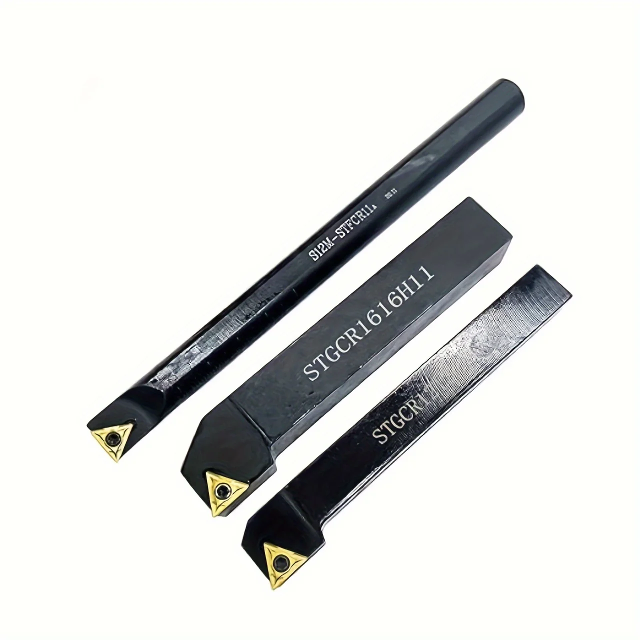 S12M-STFCR11 + STGCR1212H11 + STGCR1616H11 Tool Holders with 3pcs TCMT11 Inserts - High-Precision CNC Turning Kit