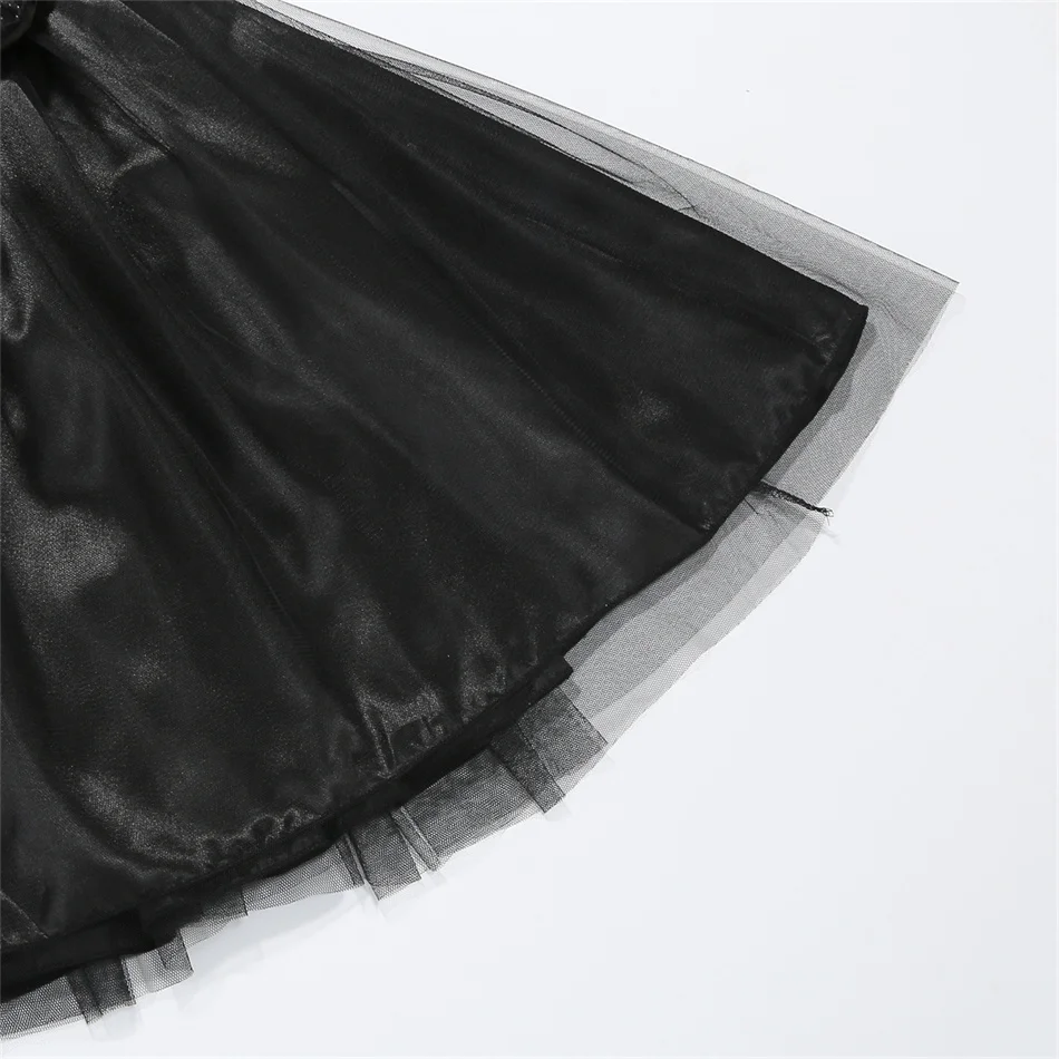 Böse Königin Halloween Cosplay Kostüm Mädchen Schwarzes Hexen-Prinzessinnenkleid Kinder Geburtstag Karneval Party Kleidung Bühnenauftritt Kleid – Detail 10