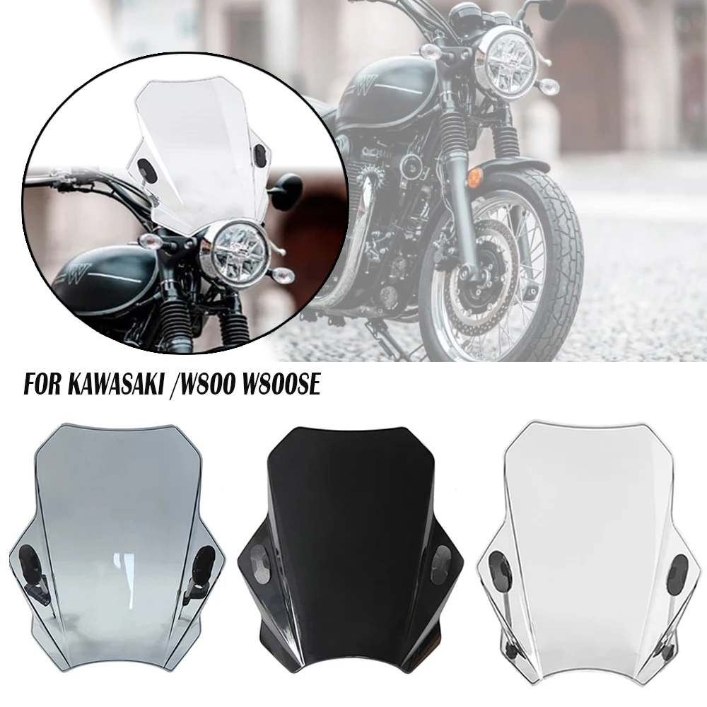 

Motorcycle Windshield Glass Cover Screen Deflector FOR KAWASAKI W800 W800SE