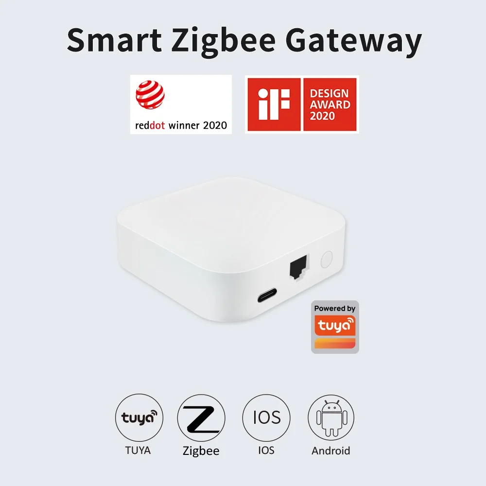 

Lincukoo Tuya ZigBee Smart Hub Wired Gateway Bridge Support all of Tuya devices Works with Alexa Home Assistant Smart Gateway