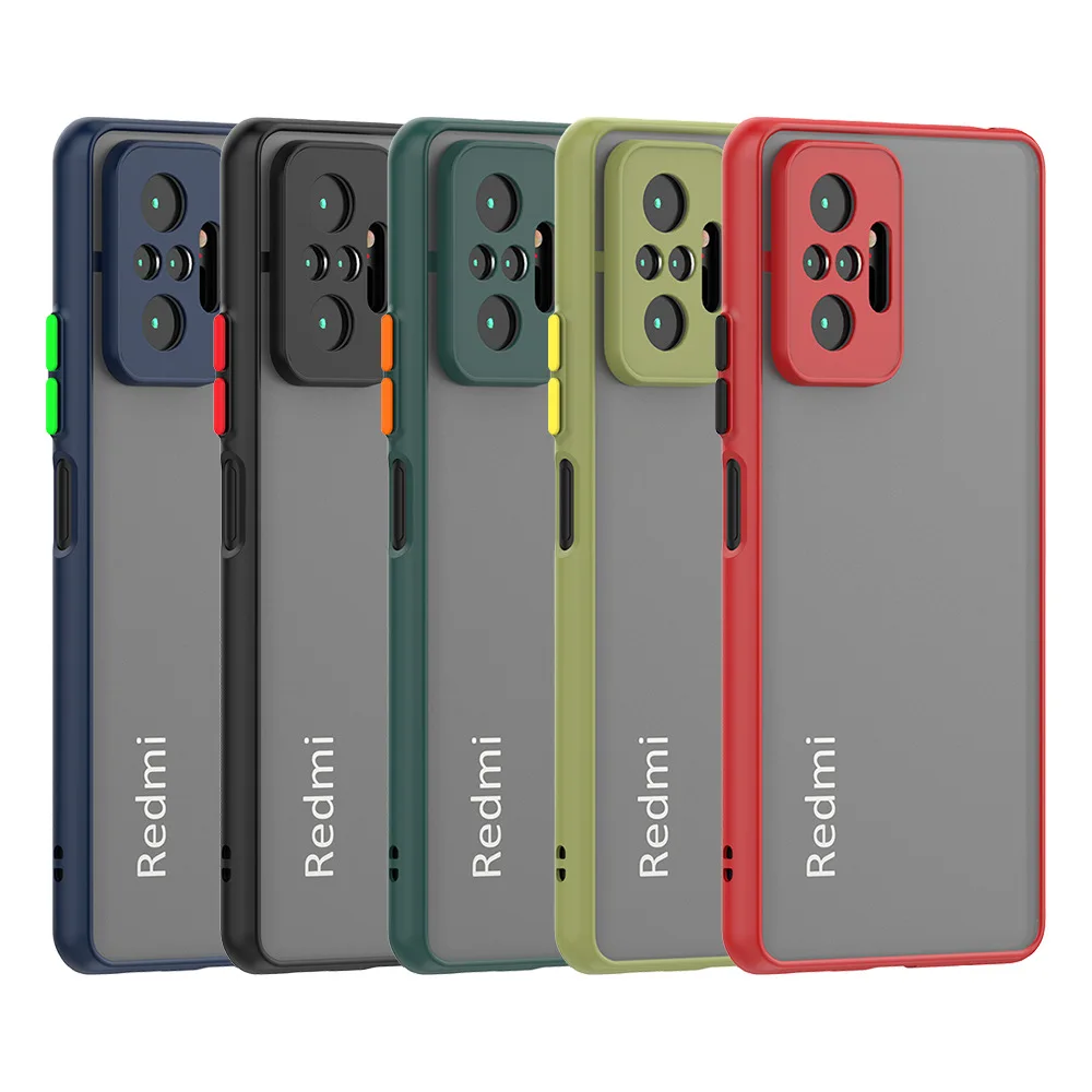 Hautgefühl, matte Silikon-harte Handyhülle für Xiaomi Redmi Note 10 Pro Max 10s Note 10 4G Poco F3 Global Shockproof Cover