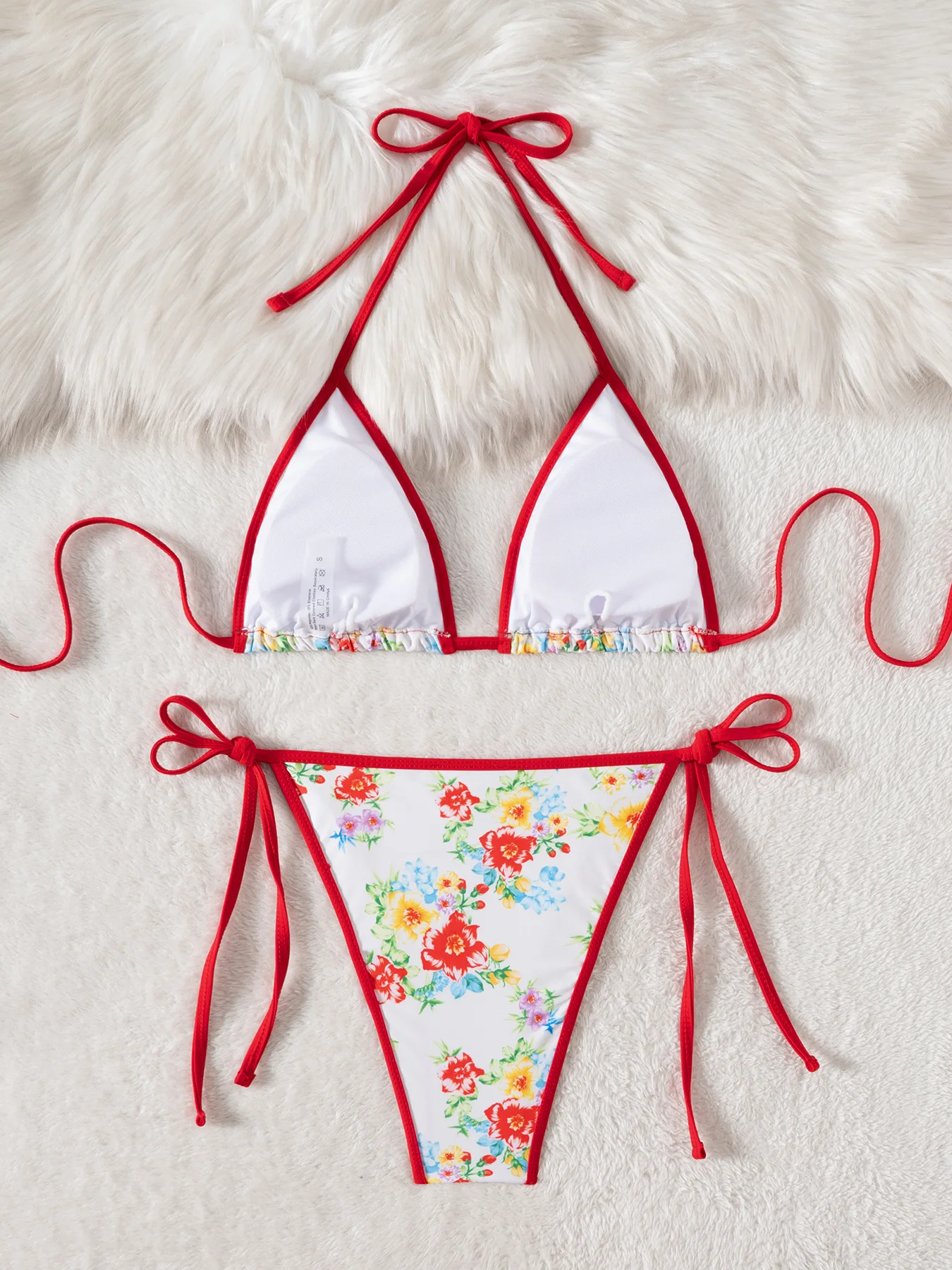 sexy stampa floreale cravatta halter micro bikini set due pezzi perizoma costume da bagno costumi da bagno Biquini conjunto de bikini tankini trikini